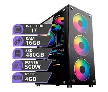 Cpu Gamer Intel I7 3.4ghz Ssd 480gb 16gb Placa Video 4gb 500w